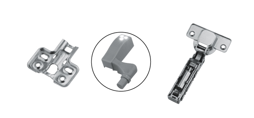 LED concealed Hinge，Hydraulic，clip-on base